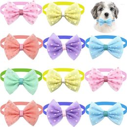 Dog Apparel 50/100PCS Pet Cat Bow Tie Summer Supplies Accessories Small Bowtie Collar Dot Style Grooming Products