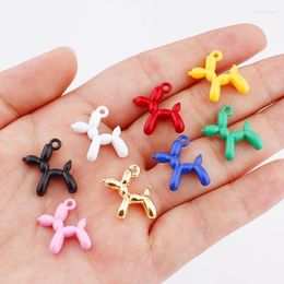 Charms 10Pcs 19mm Macaron 3D Ballon Dog Metal Pendant Robot Dogs For Earring Necklace Bracelet Diy Jewelry Making Finding