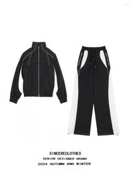 Men's Tracksuits Since American Fashion Brand Contrast Colour Patchwork Stand-up Collar Sun Protection Clothing Baggy Pants Men And Women Ins