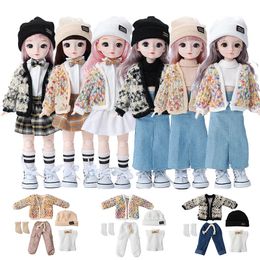 Fashion Sweater Set 16 Bjd Doll Replacement Clothes Girl or Boy Skirt Accessories 30cm Kids Girls Toy Gift 240516