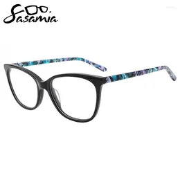 Sunglasses Frames SASAMIA Women Glasses Frame Cat Eye Female Acetate 4colors Spectacle Prescription Lenses Nearsightedness Eyeglasses