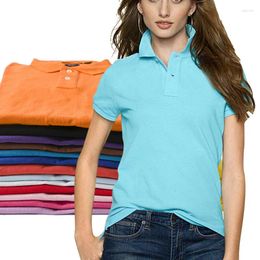 Women's Polos Summer Cotton Womens Polo Shirts Short Sleeve Casual Lapel T-shirt Sportswear Tees Femme Fit Ladies Tops 813