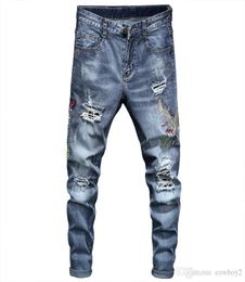 Diesel men jeans luxury designer jeans mens skinny biker high waisted slim fit rock revival fashion sticking cloth blue ripped jea9196510