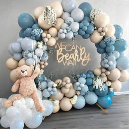 Boy Birthday Party Balloons Garland Arch Kit Maca Blue Latex Ballon Baby Shower Decoration Marry Wedding Decor Supplies 240514