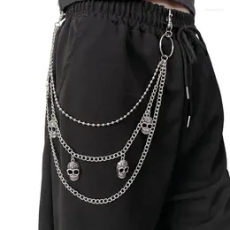 Keychains Vintage Punk Skull Pants Waist Chain Men Cool Jeans Keychain Wallet Gothic Biker Fashion Accessories
