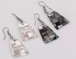 HOPEARL Jewellery Trapezoid Shape Dangle Earrings Island Style Mother of Pearl Shell Chic Jewellery 6 Pairs8267768