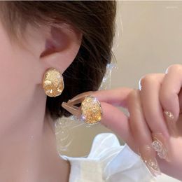 Stud Earrings 2024 Trendy Woman Golden Crystal Ear Jewellery Gifts Sets