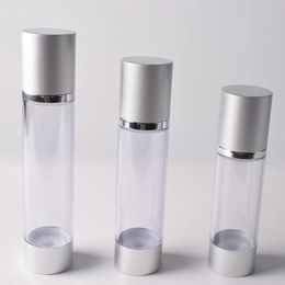 2024 Aluminum Glass Emulsion Essence Bottle Acrylic Sub-bottling Perfume Bottle Cosmetic Vacuum Flask Pump Bottlefor Acrylic Pump Bottle