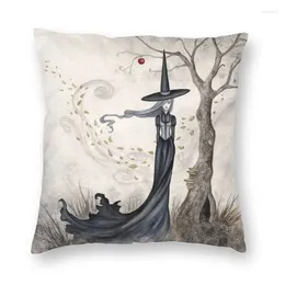 Pillow Soft Halloween Witch Spooky Tree Throw Case Home Decorative Custom Occult Magic Cover 45x45cm For Living Room