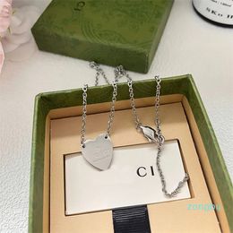 Designer Heart Necklace Luxury Brand Long Chain Women 925 Silver Plated Gift Charming Necklace Love Jewelry Boutique box packaging