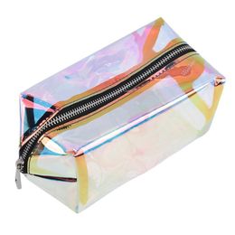Design Women Cosmetic Bag Laser Makeup Case Transparent Beauty Organizer Pouch Female Jelly Clear Bags & Cases 285M