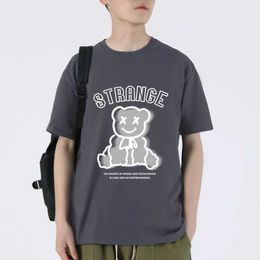 Men's T-Shirts Summer Mens Vintage Pure Cotton Oversized Short Slve T Shirt Social Y2k Strtwear Harajuku Anime Comfortable New Clothing Y240516
