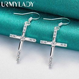 Dangle Chandelier URMYLADY 925 Sterling Silver Cross Earrings Suitable for Womens Wedding Party Fashion Jewellery d240516