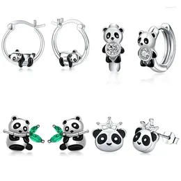 Hoop Earrings 2024 Black Panda Female Cute Small Animals Fashion High-end Personality Design Ear Jewellery