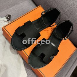 Designer Santorini Mode Frauen Sandalen Sandalen Strand Römische Schuhe Hochwertige Kalbskalbeme-Sommer-Casual Classic Sandals Größen 35-41