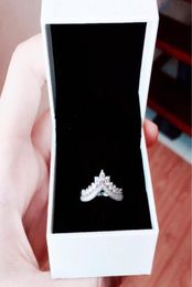 arrival Women princess crown Rings with Original Gift Box for P 925 Sterling Silver CZ Diamond Ring Set3025297