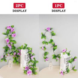 Decorative Flowers Blue Rose 245cm Artificial Ivy Vine Real Touch Silk Flower String Home Decoration Party Wedding Decor