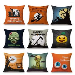 Pillow Halloween Mask Covers Witch Haunted House Pumpkin Lantern Decorative Pillows For Sofa Bedroom Decoration 45X45cm