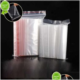 Tool Bag New 100Pcs/Pack Small Zip Lock Plastic Bags Reclosable Transparent Vacuum Storage Clear Thickness Drop Delivery Home Garden T Dhv5A