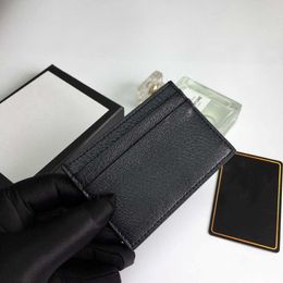 wholesale fashion black Card Holders woman credit cards wallet men Designer pure Colour Pebble leather luxury with box 254a