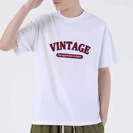 Men's T-Shirts Cotton Soft Clothes Vintage Luxury Y2k Funny Mens Tops Pure Short Slve Harajuku Comfortable Oversized Social S T shirts Y240516