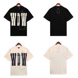 WDW foam letter T-shirt cotton plain knit T-shirt. Ribbed knit round neck with logo on the chest.