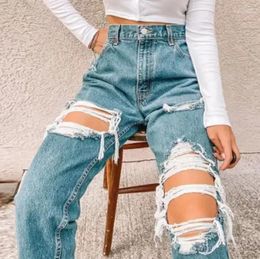 Women's Jeans Vintage High Waisted Fashion Ripped Women Youthful Baggy Pants For Female Trousers Streetwear