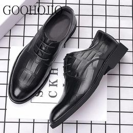 Dress Shoes Fashion Lace-up Men Oxfords Business Classic Leather Men'S Suits Pointed Toe