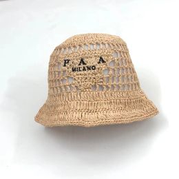 Hats PRA Woven fabric bucket hat Classic Italian luxury brand designer women's straw hat
