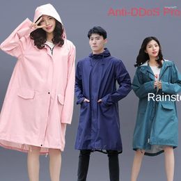 Raincoats Long Trench Coat Women Men Rainwear Lightweight Outdoor Camping Waterproof Rain Coats Hooded Multicolor