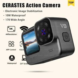 Sports Action Video Cameras CERASTES 2024 New 4K60FPS WiFi Seismic Action Camera with Remote Control Screen Waterproof Motion Camera Pro Driver Recorder J240514