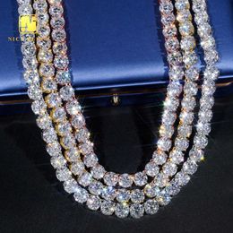 Pass Diamond Tester Moissnite Jewelry Hip Hop Luxury Tenniis Chains 925 Silver Hot Sale 8mm Moissanite Tennis