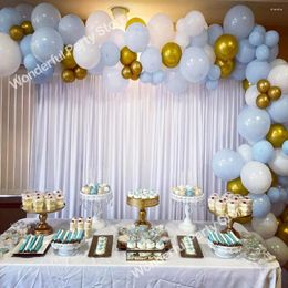Party Decoration 102Pcs Macaron Blue Balloon Garland Kit Arch White Metal Gold Balloons Wedding Birthday Bridal Baby Shower Decor