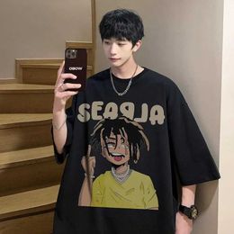 Men's T-Shirts Summer Cotton Short Slved Simplicity For Men And Women T-shirt For Top Y2k Kpop Strtwear Harajuku Gym Oversize Goth Clothes Y240516