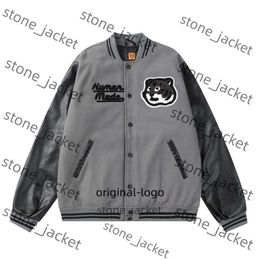 Human Made Jacket Sheep Embroidery Leather Human Made Sleeve Men's Women's Humanmade High End Luxury Lightweight Breathable Fashionable and Handsome Jacket d30b