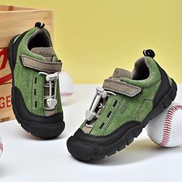 High-quality Fashion Green Hiking Shoes for Children Comfort Non-slip Trekking Sneakers Kids Walking Shoes Outdoor Travel Shoes 240511