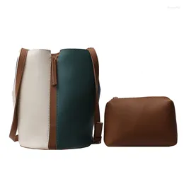 Shoulder Bags Women Bag Large Capacity 2 Piece Set Bucket Handbags Quality PU Leather Crossbody Fashion Leisure Travel