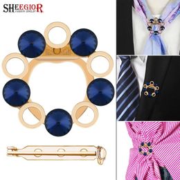 Brooches Crystal Round Brooch Scarf Buckle Ornaments Fashion Rhinestone For Women Men Accessories Clothes Button Friendship Gift