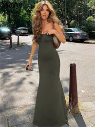 Casual Dresses Sleeveless Women Fashion Wrap Club Sexy Evening Dress Party Night Long Slim Y2K Backless 2024 Winter Outfits