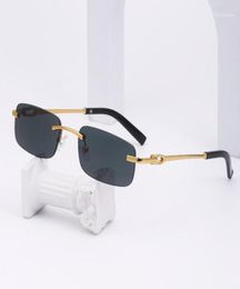 Sunglasses 2021 Rectangle Rimless Women Fashion Black Retro Square Frameless Sun Glasses For Men Gafas De Sol Hombre6086591