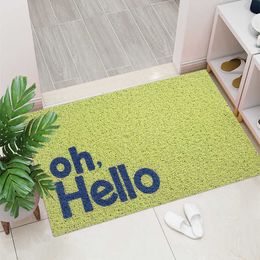 Carpets Cuttable hello silk circle floor mat doorstep foyer carpet entering home washable and minimalist H240517