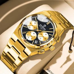 Wristwatches 2024 Men Watch Luxury Business Quartz Watches Stainless Stain Strap Sport Chronograph Men's Wristwatch Waterproof Luminous