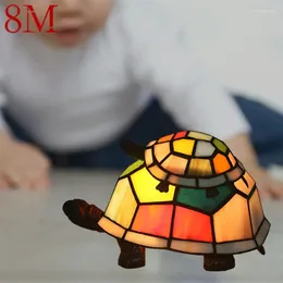 Table Lamps 8M Modern Tiffany Lamp LED Glass Creative Fashion Tortoise Decor Desk Light For Home Children's Bedroom Bedside