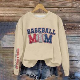 Women's Hoodies Baseball Mom Sweatshirt Womens Funny Sports Gift Women Tunics For Leggings Tunic Tops Ladies Lace