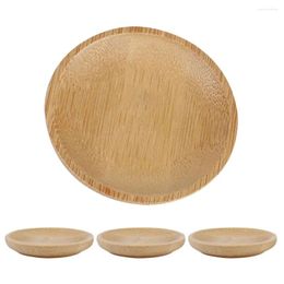 Dinnerware Sets 4 Pcs Bamboo Creative Small Plate Sauce Bowl Luxury Dishes For Dinner Appetisers Snack Bowls Serving