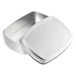 Storage Bottles 2 Pcs Tin Box Square Aluminum Travel Soap Case With Lids Rectangular Cosmetics Container