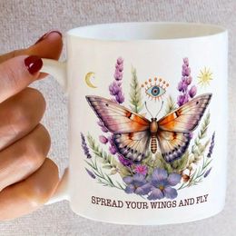Mugs 1pc Funny Coffee Mug Butterfly Printed Summer Winter Drinkware Mother's Day Gift Thanksgiving Birthday Present