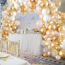 Party Decoration White Gold Balloon Arch Kit Metallic With Butterfly Stickers For Birthday Decorations Baby Shower Engagement