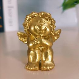Decorative Figurines Golden Cute Fairy Angels Statues Lucky Gifts Sitting Angel Ornaments Modern Wedding Home Decoration