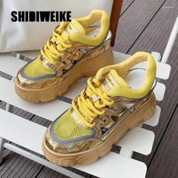 Fitness Shoes 2024 White Fashion Women High Top Sneakers Platform Ankle Height Increase Q500